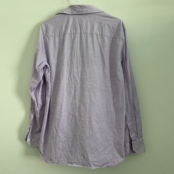 Bugatchi Button Up Shirt Mens L Lilac 8 Way Stretch OooCotton Tech Office Party - Picture 2 of 8